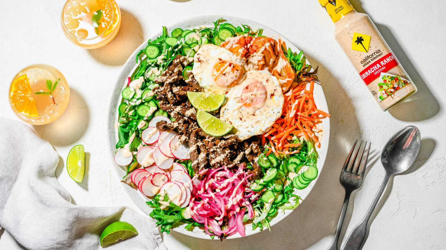Korean Bulgogi Beef Salad Recipe Sriracha Ranch Dressing